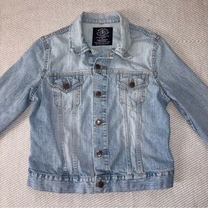 Divided H&M Blue Light Wash Cropped Jean Jacket